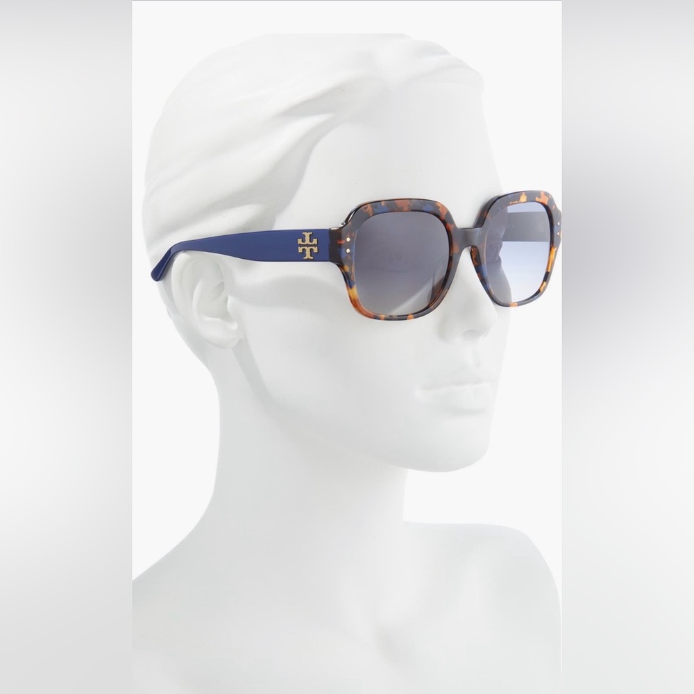 New Authentic Tory Burch TY7143U-18814L Tortoise and Blue Sunglasses